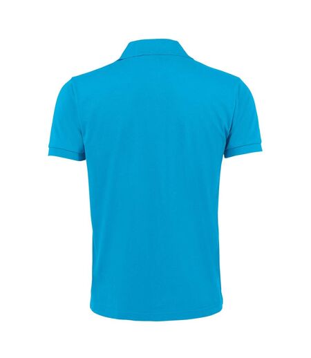 SOLs Mens Prime Pique Plain Short Sleeve Polo Shirt (Aqua)