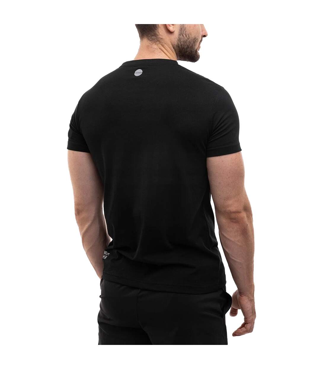 T-shirt Motif/style Logo Répété Homme Noir Ozoshi-3