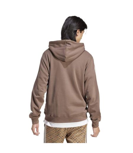 Mens Classic Mono Print Hoodie Brown Adidas