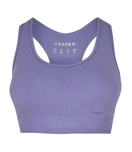 Brassière De Sport Motif/style Côtelé Femme Orange Clair USA