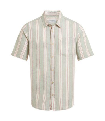 Mens Argino Stripe Short-sleeved Shirt Lichen Green Craghoppers