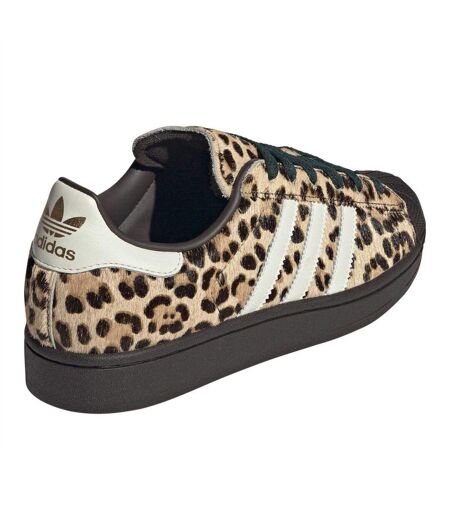 Baskets Motif/style Imprimé Léopard Superstar Femme Marron Foncé Blanc Cassé Adidas