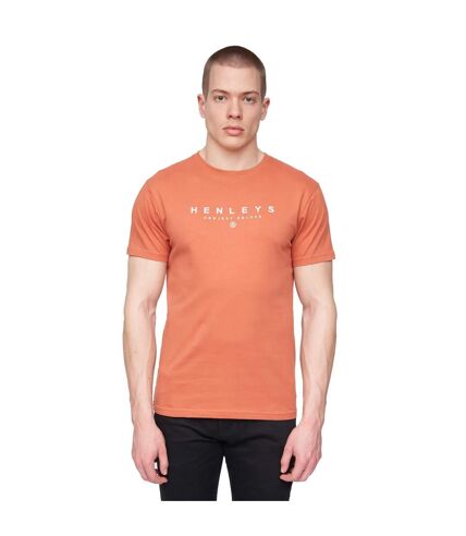 Mens ninesix logo t-shirt brick red Henleys