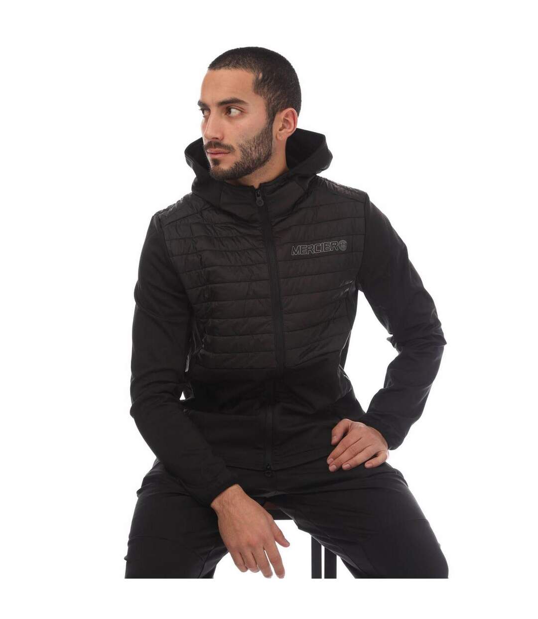 Mens Dynamic Full Zip Hoodie Black Mercier-1