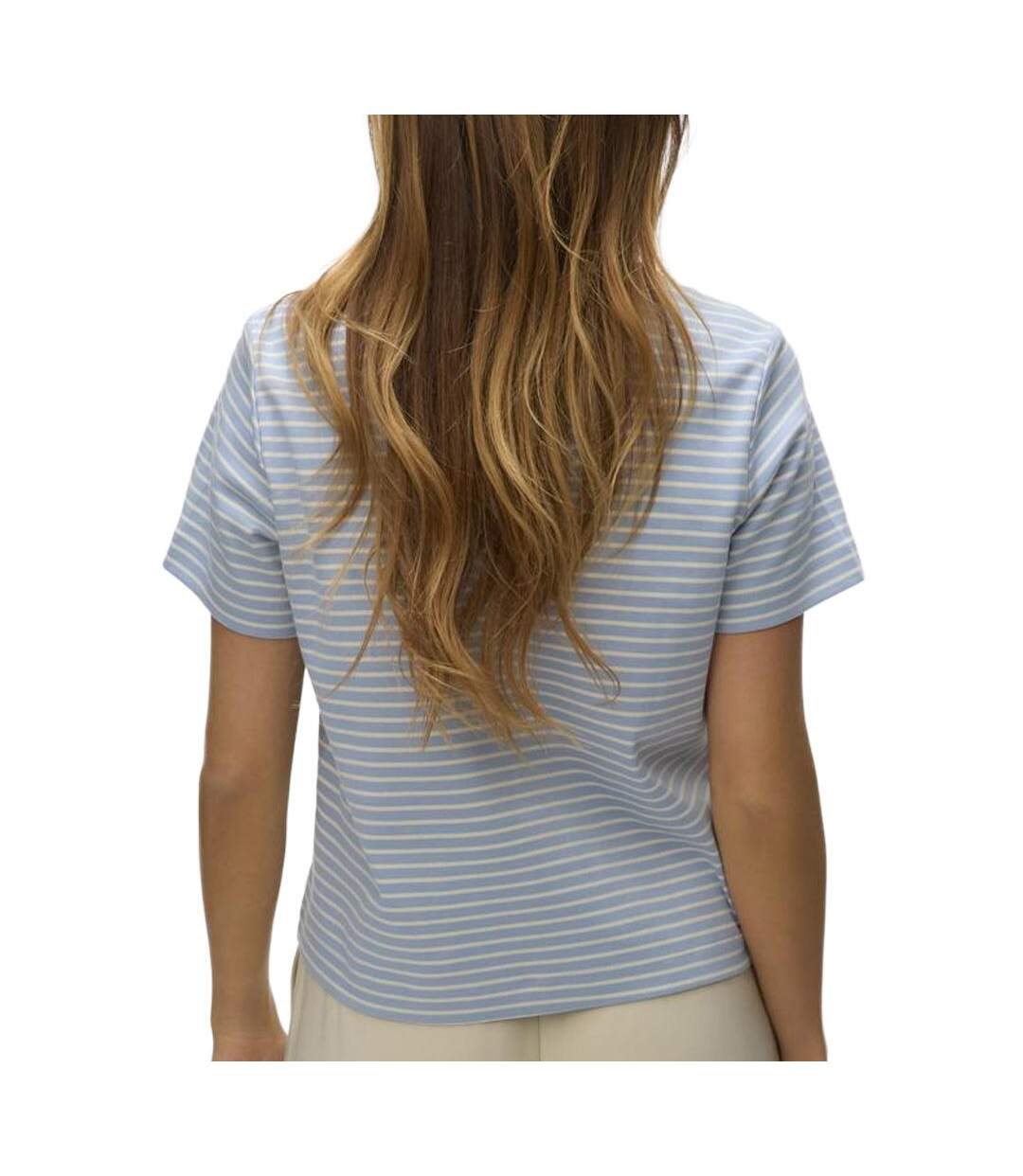 T-Shirt bleu/blanc femme vero moda naima-2