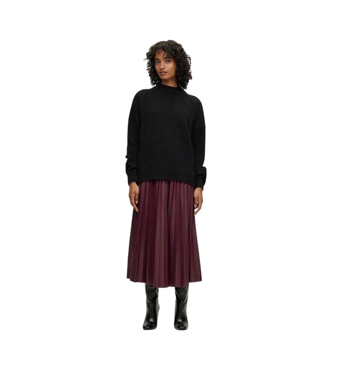 Jupe Mi-longue Veplika Femme Rouge Boss-1