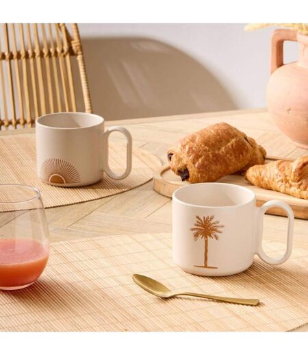 Coffret 2 Mugs Sunshine 36cl Beige
