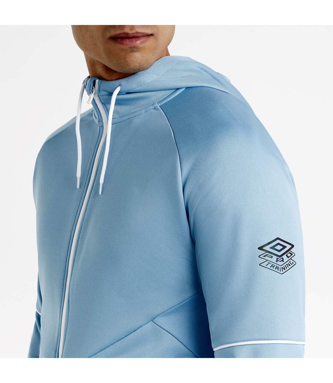 Mens Pro Training Full Zip Hoodie Allure Brilliant White Umbro-4