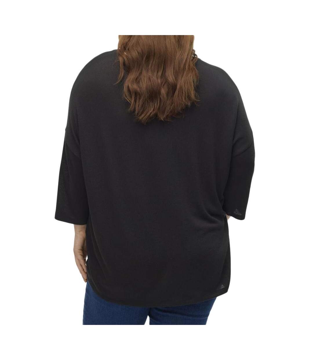 Pull noir femme vero moda curve brianna 3/4-2