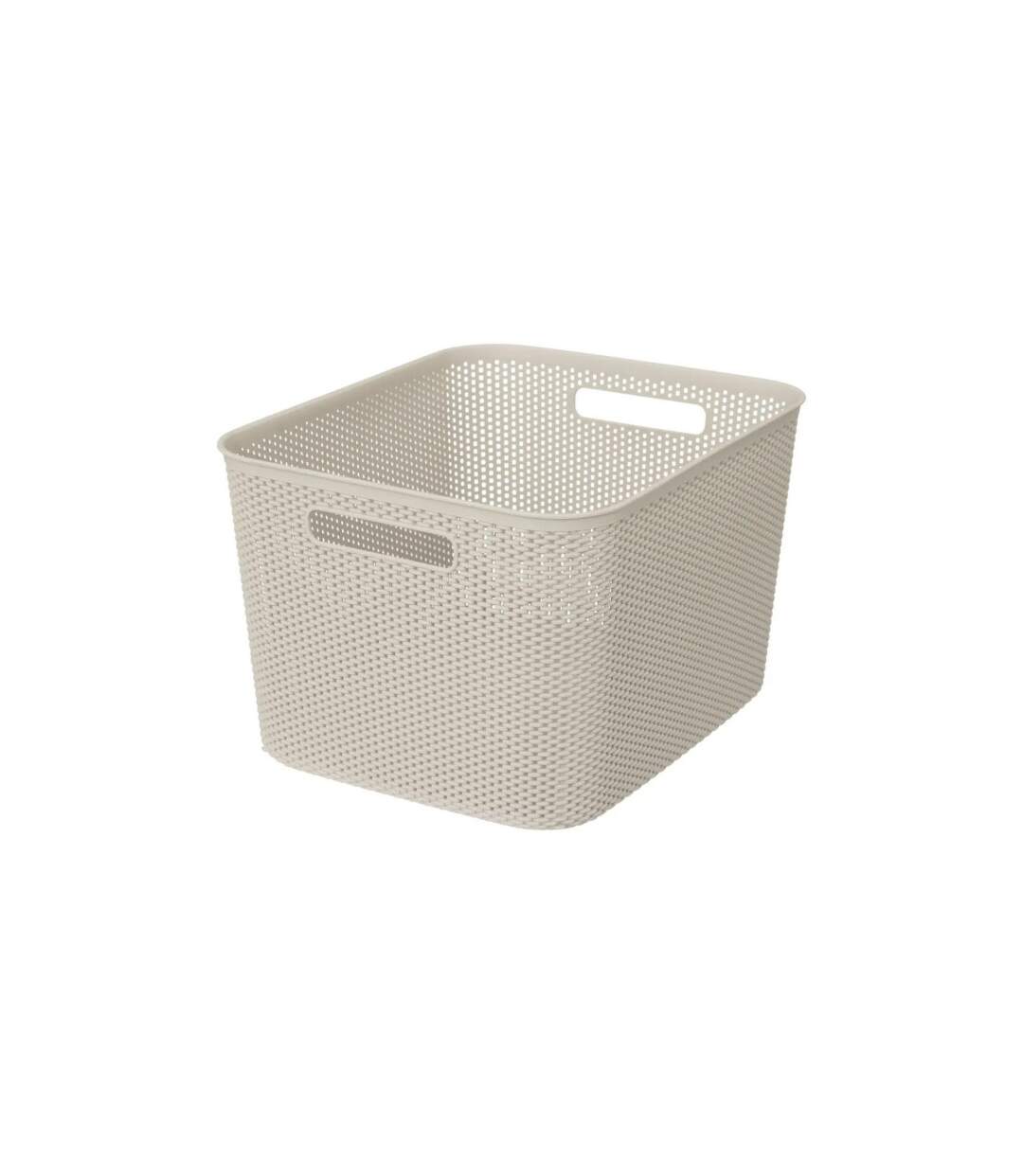 Panier de Rangement Crochet 21cm Beige Lin-1
