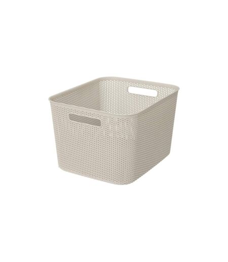 Panier de Rangement Crochet 21cm Beige Lin
