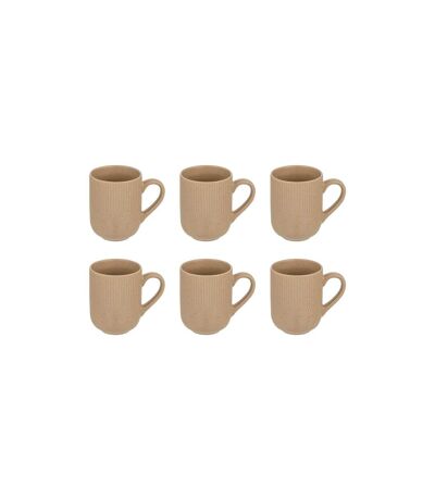 Lot de 6 Mugs en Céramique Lya 30cl Taupe