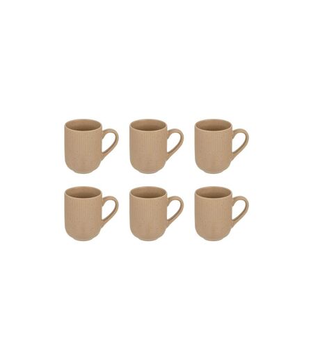 Lot de 6 Mugs en Céramique Lya 30cl Taupe