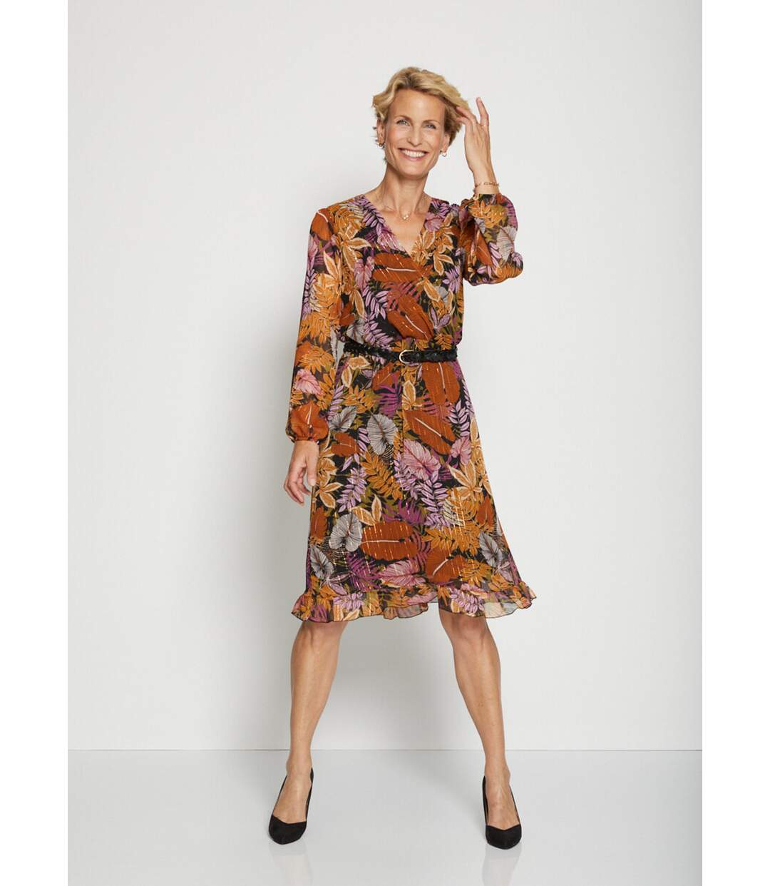 Robe décolleté croisé effet cache-coeur-1