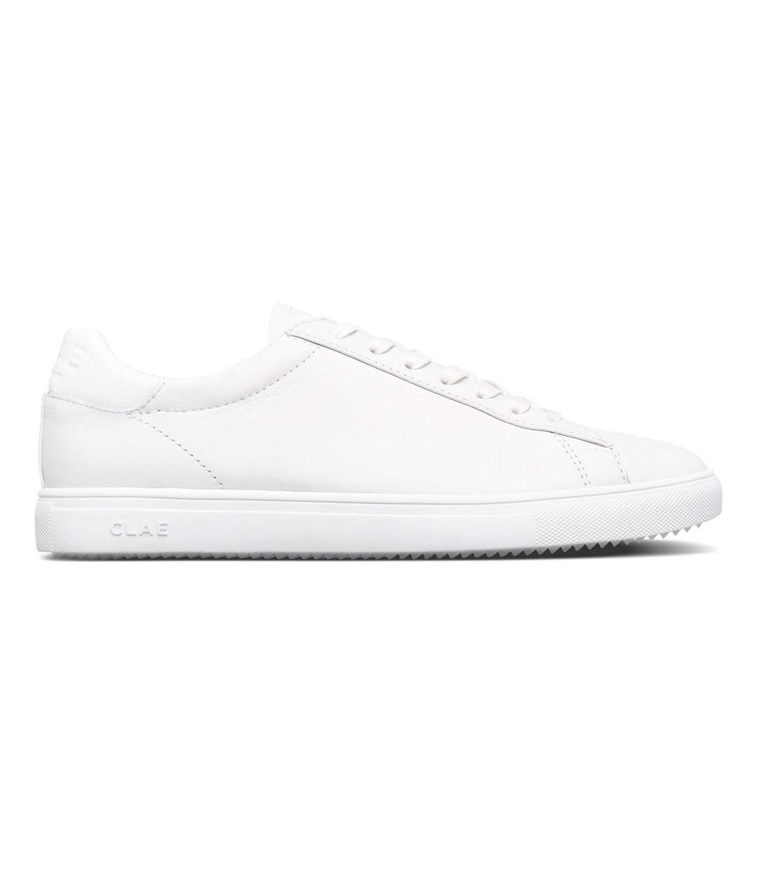 Childrens/kids Bradley Leather Low Trainers White CLAE-1