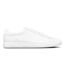 Childrens/kids Bradley Leather Low Trainers White CLAE-1