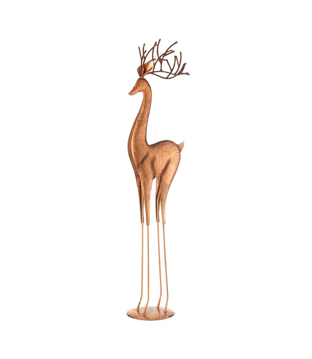 Statue Renne en Métal Valentin 92cm Cuivre-1