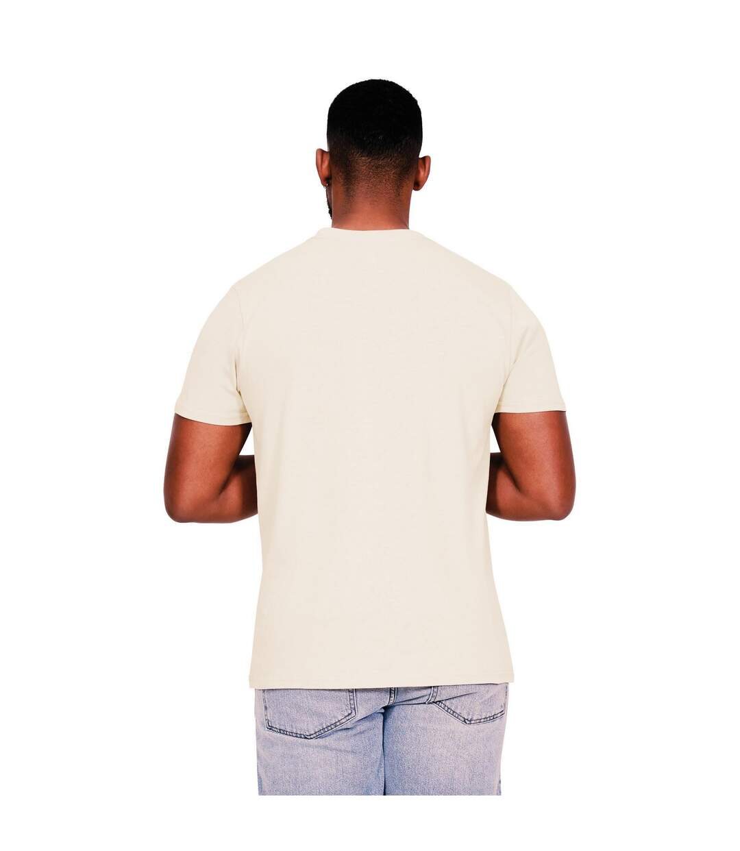 Mens Core Ringspun Cotton Slim T-shirt Ecru Casual Classics-2