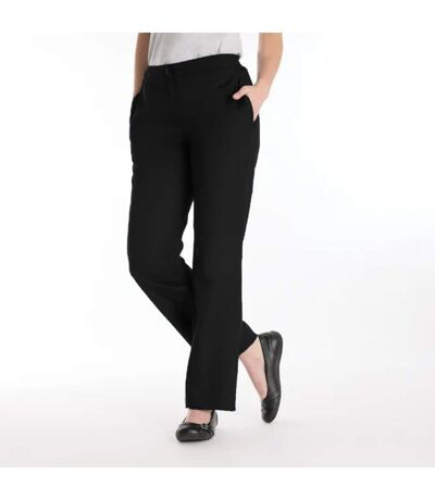 Womens/ladies Icona Wide Leg Formal Work Suit Trousers Black Alexandra