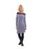 Womens/ladies Prism Stripes Long-sleeved T-shirt Dress Blue Lazy Jacks-1