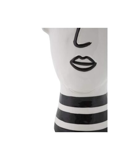 Vase Déco Visage en Porcelaine Face 26cm Blanc & Noir