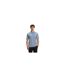 Mens Crew Neck Regular Short-sleeved Polo Shirt Blue Boss-1