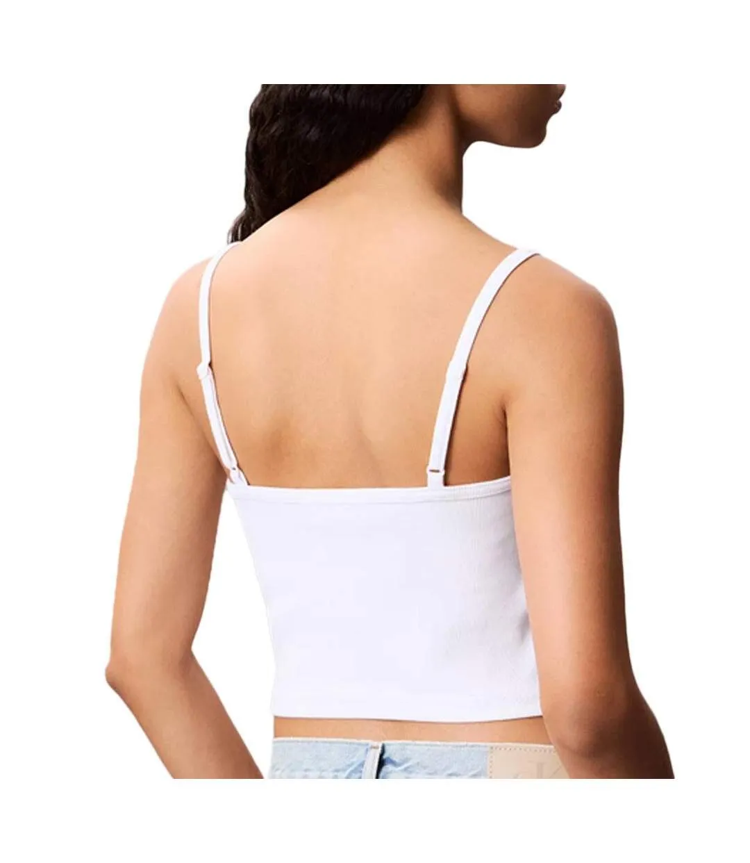 Débardeur blanc femme calvin klein jeans a- woven-2