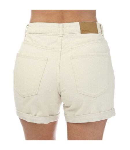 Womens/ladies Zuri Denim High Rise Loose Shorts Ecru Vero Moda