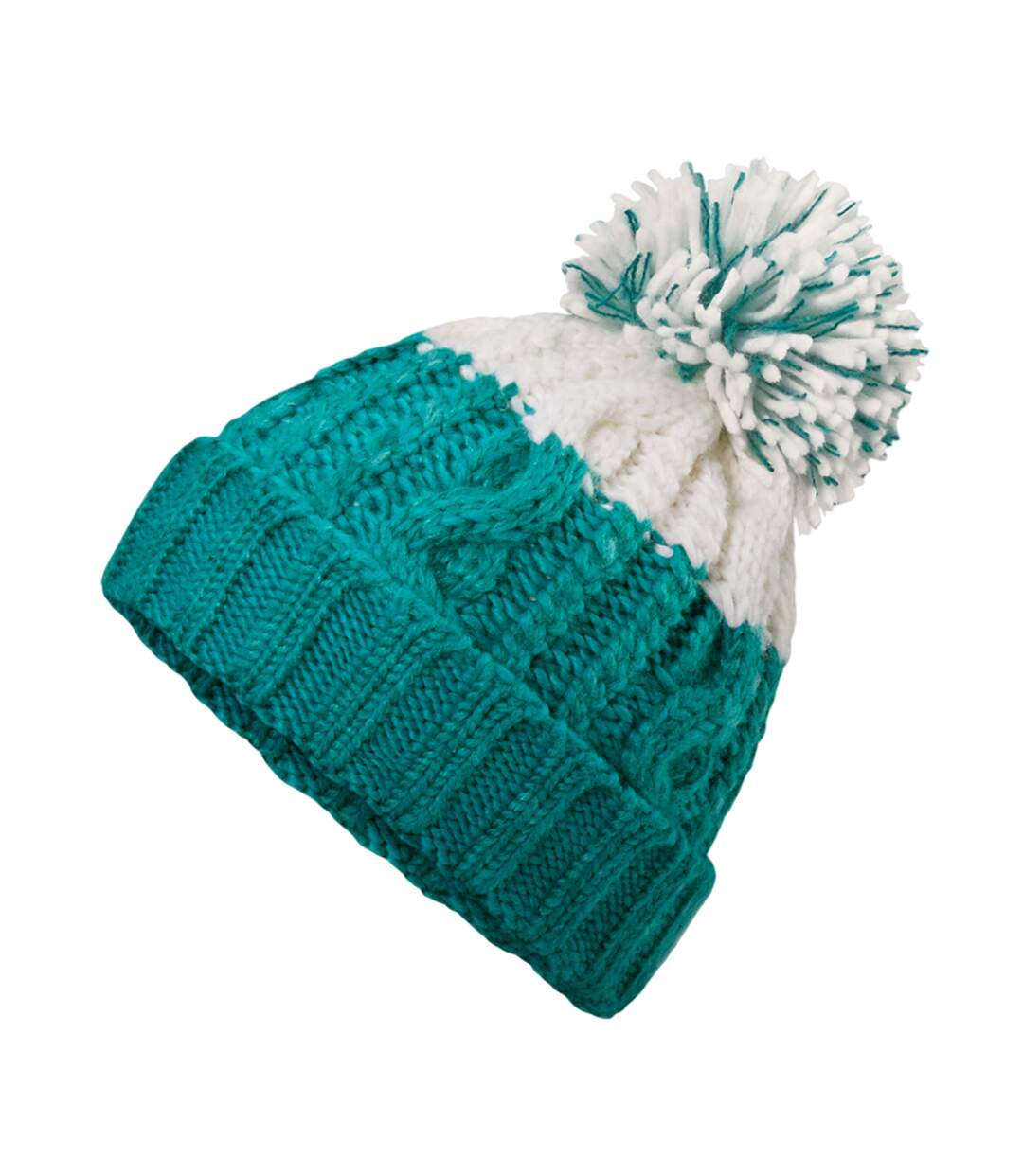 Bonnet Motif/style Contrasté Apres Émeraude Blanc Doux Beechfield-3