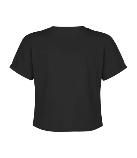 Womens/ladies Buzzcocks Logo Crop T-shirt Charcoal Amplified
