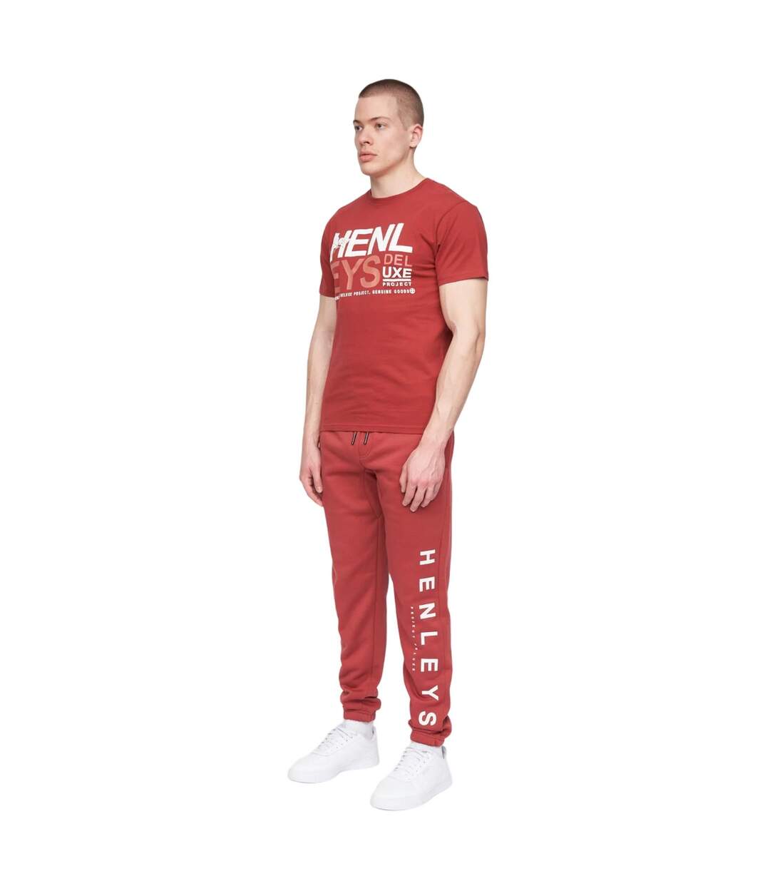 T-shirt classhen homme rouge foncé Henleys-3