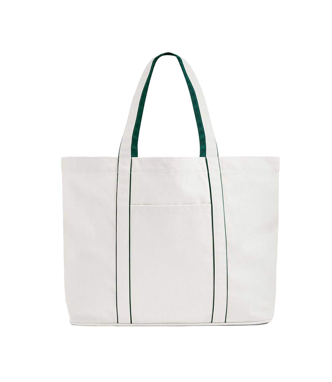Tote Bag Motif/style Grand Courtside Taille Unique Blanc Doux Vert Bouteille Westford Mill-2