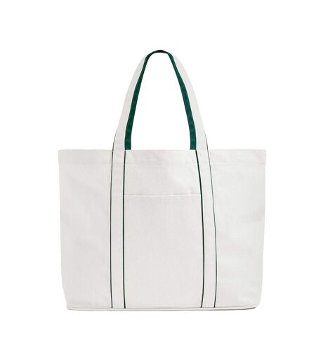 Tote Bag Motif/style Grand Courtside Taille Unique Blanc Doux Vert Bouteille Westford Mill