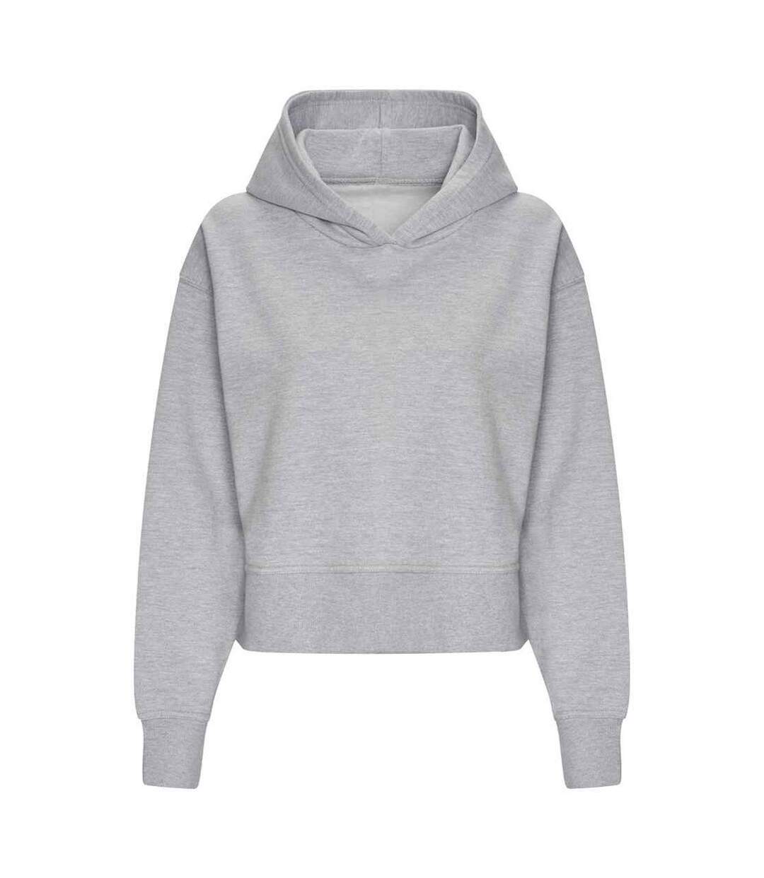 Womens/ladies heather hoodie heather grey Awdis