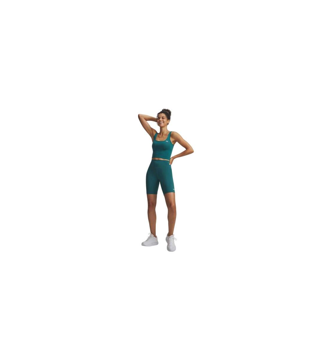 Womens/ladies Motion Performance High Waist Shorts Green Under Armour-1
