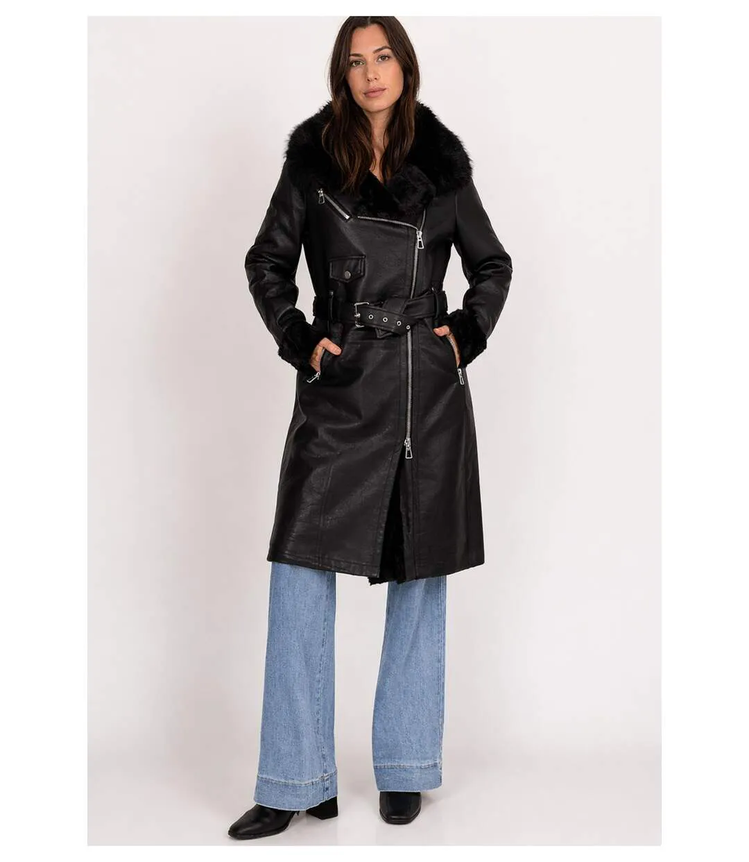 Manteau Long Avec Fourrure-1