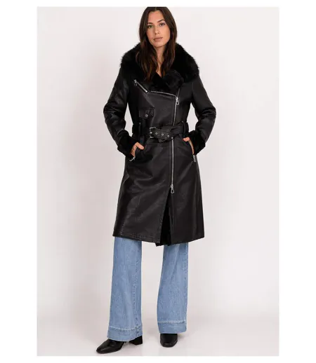 Manteau Long Avec Fourrure