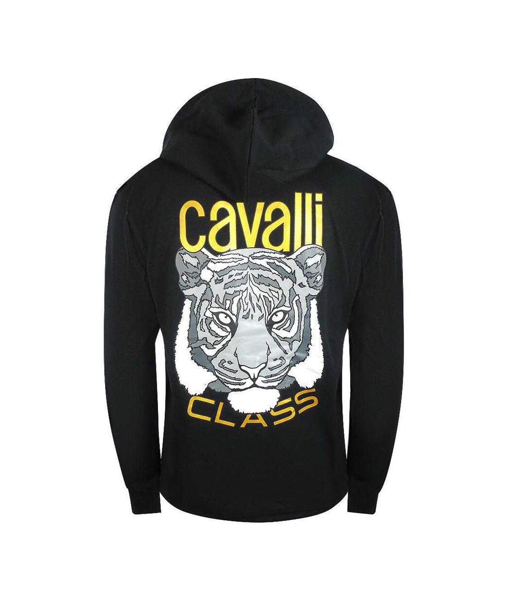 Mens Tiger Back Print Hoodie Black Cavalli Class-2