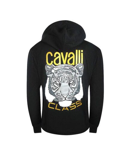Mens Tiger Back Print Hoodie Black Cavalli Class