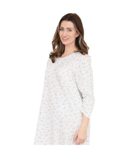 Chemise De Nuit Manches Longues Femme Blanc Cassé Camille