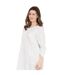 Chemise De Nuit Manches Longues Femme Blanc Cassé Camille-3