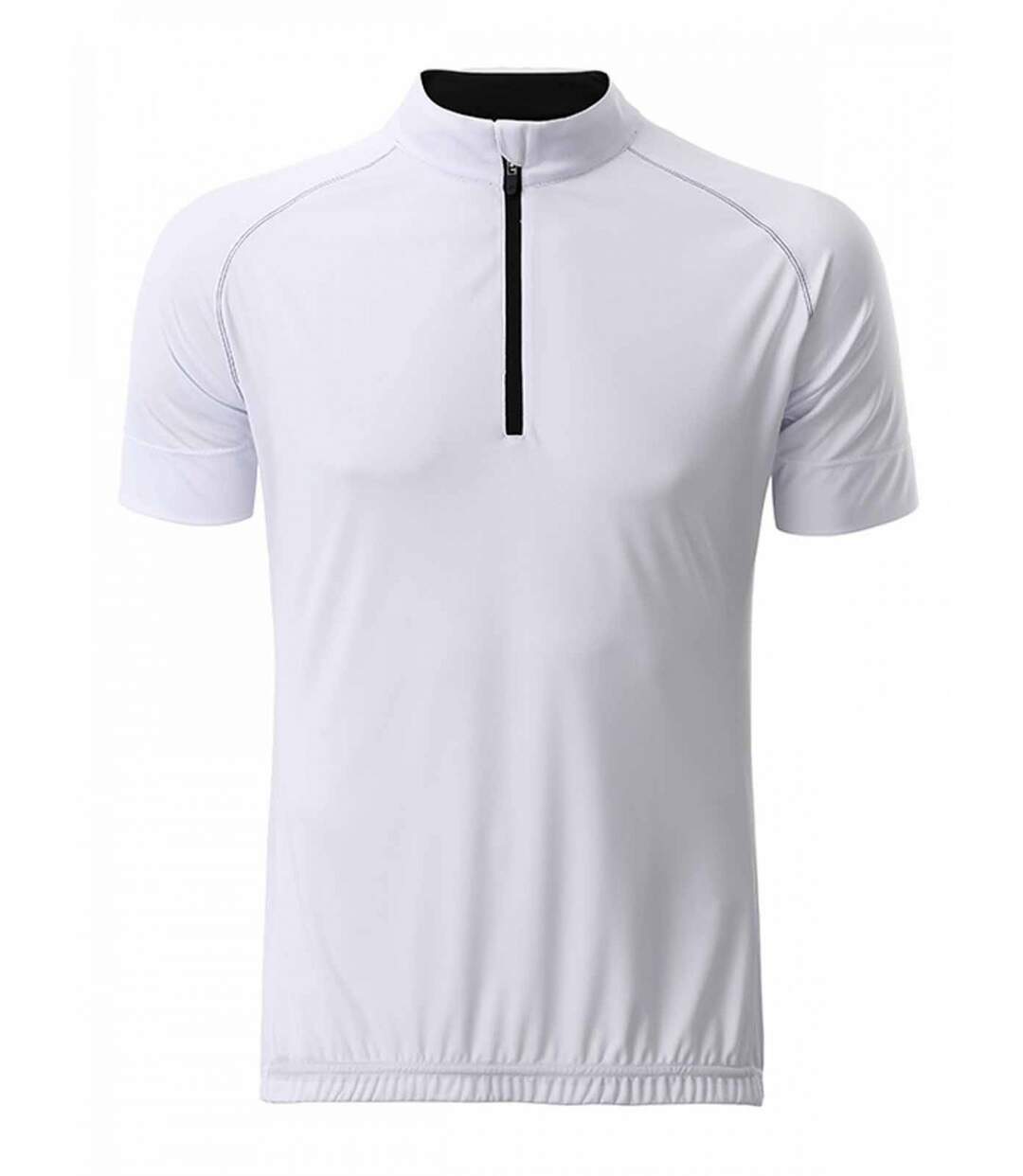 maillot cycliste demi zip - HOMME - JN514 - blanc