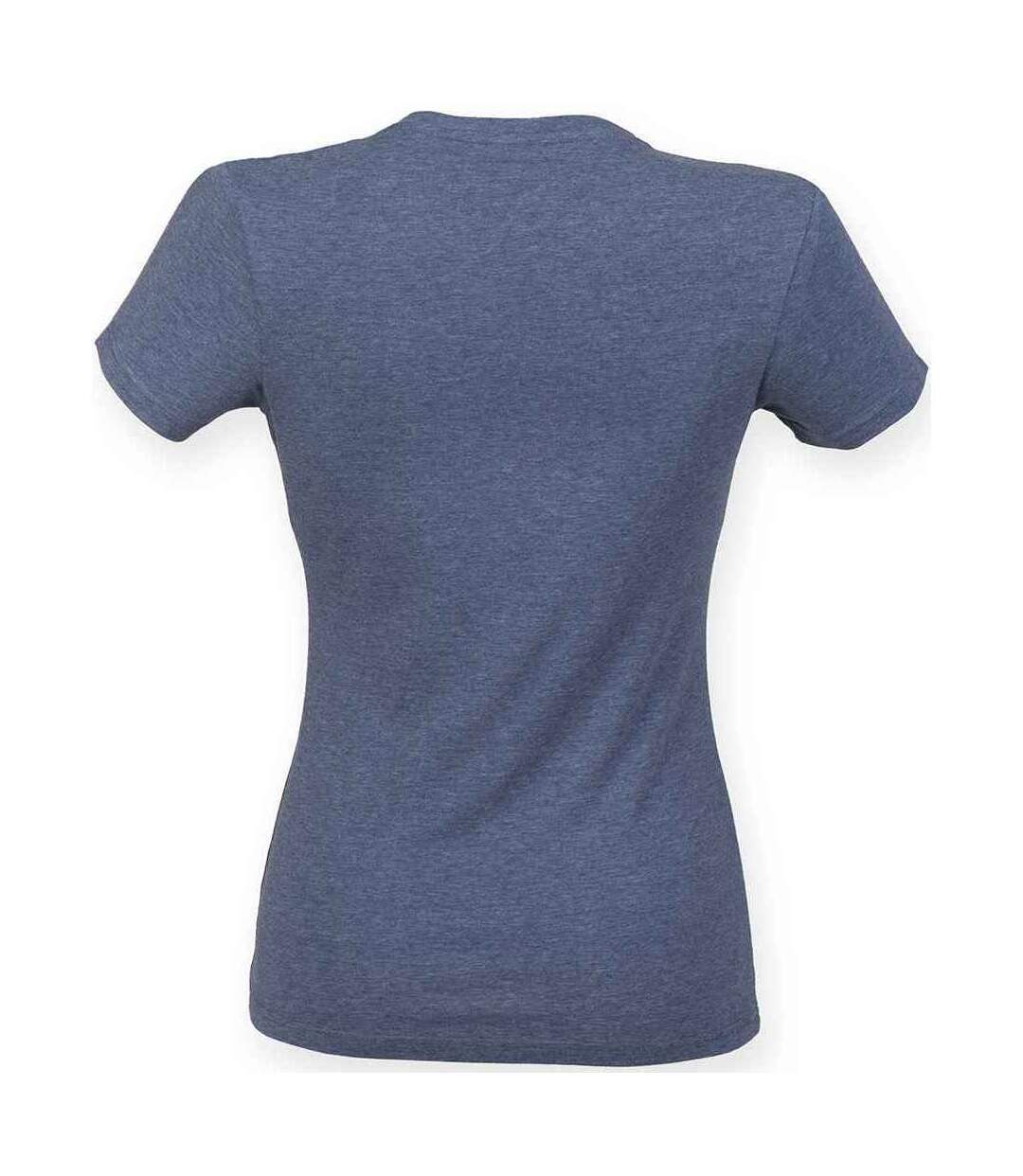 T-shirt feel good femme bleu marine chiné Skinni Fit