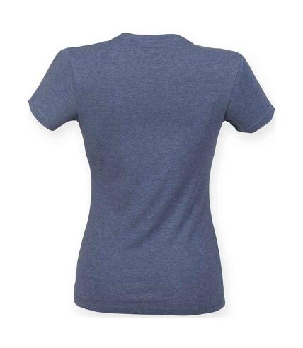 Skinni Fit - T-shirt FEEL GOOD - Femme (Bleu marine chiné) - UTPC6621
