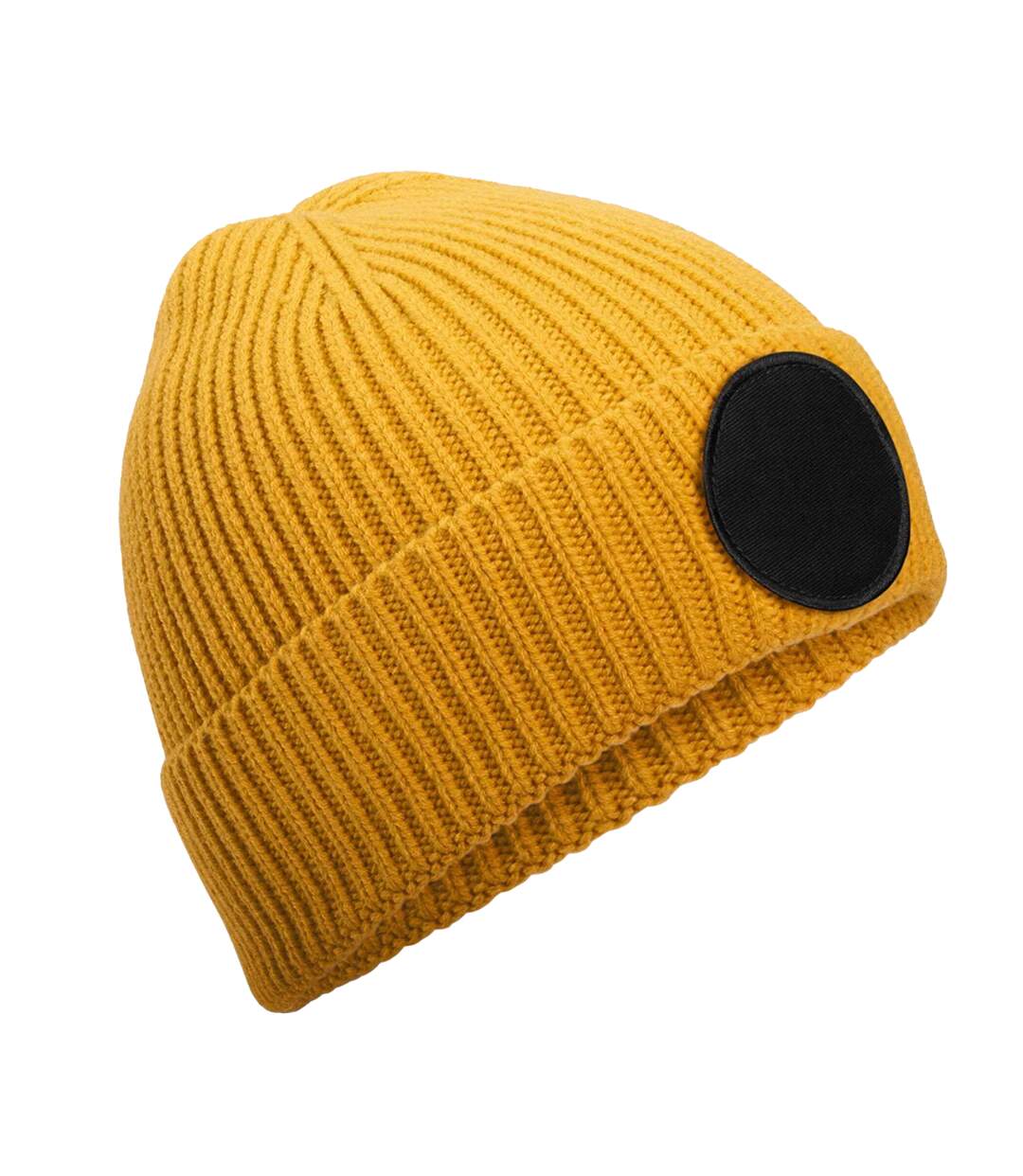 Bonnet Fashion Adulte Moutarde Noir Beechfield-1