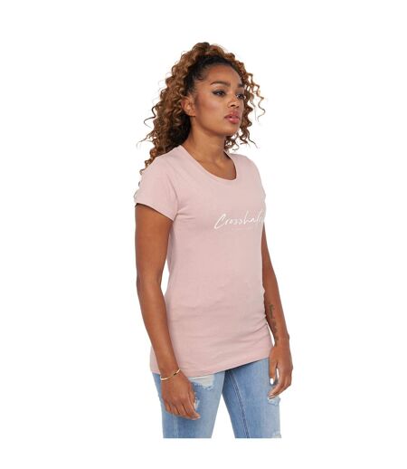 Crosshatch Womens/Ladies Evemoore T-Shirt (Dusty Pink)