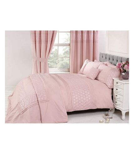 Everdean embroidered duvet cover set pink Rapport