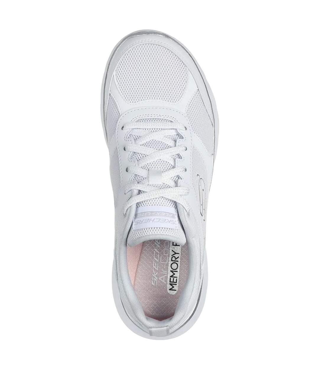 Womens/ladies Flex Appeal 5.0 Fresh Touch Trainers White Silver Skechers-3