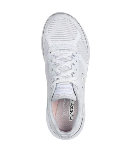 Womens/ladies Flex Appeal 5.0 Fresh Touch Trainers White Silver Skechers