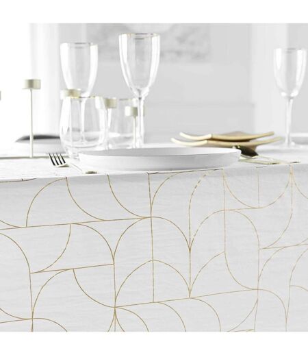 Nappe Antitache Louxor 140x240cm Blanc & Or